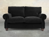 Hetty Snug 2 Seat Sofa In Jet Black Lush Velvet