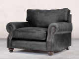 Hetty Snuggler In Black Vintage Leather