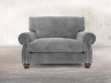 Hetty Snuggler In Dove Vintage Velvet
