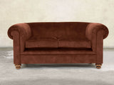 Jasper 2 Seat Chesterfield Sofa In Burnt Umber Vintage Velvet