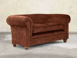 Jasper 2 Seat Chesterfield Sofa In Burnt Umber Vintage Velvet