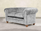 Jasper 2 Seat Chesterfield Sofa In Dove Vintage Velvet