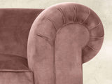 Jasper 2 Seat Chesterfield Sofa In Dusky Pink Vintage Velvet