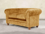 Jasper 2 Seat Chesterfield Sofa In Gold Vintage Velvet