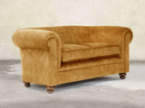 Jasper 2 Seat Chesterfield Sofa In Gold Vintage Velvet