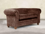 Jasper 2 Seat Chesterfield Sofa In Hickory Vintage Velvet