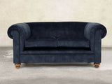 Jasper 2 Seat Chesterfield Sofa In Indigo Vintage Velvet