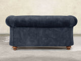 Jasper 2 Seat Chesterfield Sofa In Indigo Vintage Velvet