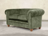 Jasper 2 Seat Chesterfield Sofa In Jade Vintage Velvet