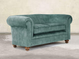 Jasper 2 Seat Chesterfield Sofa In Ocean Storm Vintage Velvet