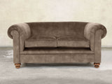 Jasper 2 Seat Chesterfield Sofa In Otter Vintage Velvet