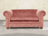 Jasper 2 Seat Chesterfield Sofa In Pink Blush Vintage Velvet