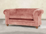 Jasper 2 Seat Chesterfield Sofa In Pink Blush Vintage Velvet