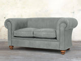 Jasper 2 Seat Chesterfield Sofa In Ash Soft 'n' Easy Leather