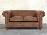 Jasper 2 Seat Chesterfield Sofa In Bracken Soft 'n' Easy Leather