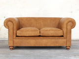Jasper 2 Seat Chesterfield Sofa In Camel Soft 'n' Easy Leather