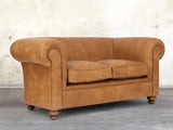Jasper 2 Seat Chesterfield Sofa In Camel Soft 'n' Easy Leather