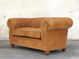 Jasper 2 Seat Chesterfield Sofa In Camel Soft 'n' Easy Leather