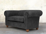 Jasper 2 Seat Chesterfield Sofa In Charcoal Soft 'n' Easy Leather