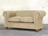 Jasper 2 Seat Chesterfield Sofa In Oyster Soft 'n' Easy Leather