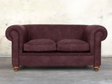 Jasper 2 Seat Chesterfield Sofa In Port Soft 'n' Easy Leather