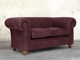Jasper 2 Seat Chesterfield Sofa In Port Soft 'n' Easy Leather