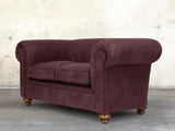Jasper 2 Seat Chesterfield Sofa In Port Soft 'n' Easy Leather