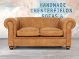 Jasper 2 Seat Chesterfield Sofa In Camel Soft 'n' Easy Leather (Display Model)