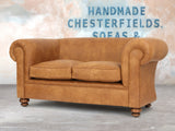 Jasper 2 Seat Chesterfield Sofa In Camel Soft 'n' Easy Leather (Display Model)