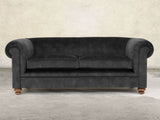 Jasper 3 Seat Chesterfield Sofa In Black Cat Vintage Velvet