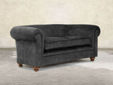 Jasper 3 Seat Chesterfield Sofa In Black Cat Vintage Velvet