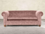 Jasper 3 Seat Chesterfield Sofa In Dusky Pink Vintage Velvet