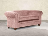 Jasper 3 Seat Chesterfield Sofa In Dusky Pink Vintage Velvet