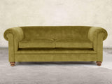 Jasper 3 Seat Chesterfield Sofa In Olive Vintage Velvet