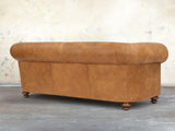 Jasper 3 Seat Chesterfield Sofa In Camel Soft 'n' Easy Leather