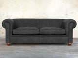 Jasper 3 Seat Chesterfield Sofa In Charcoal Soft 'n' Easy Leather