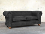 Jasper 3 Seat Chesterfield Sofa In Charcoal Soft 'n' Easy Leather