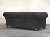 Jasper 3 Seat Chesterfield Sofa In Charcoal Soft 'n' Easy Leather