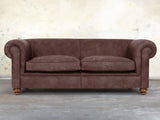 Jasper 3 Seat Chesterfield Sofa In Peat Soft 'n' Easy Leather
