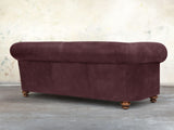 Jasper 3 Seat Chesterfield Sofa In Port Soft 'n' Easy Leather