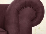 Jasper 3 Seat Chesterfield Sofa In Port Soft 'n' Easy Leather