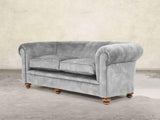 Jasper 4 Seat Chesterfield Sofa In Dove Vintage Velvet