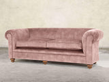 Jasper 4 Seat Chesterfield Sofa In Dusky Pink Vintage Velvet