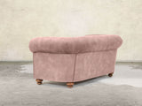 Jasper 4 Seat Chesterfield Sofa In Dusky Pink Vintage Velvet