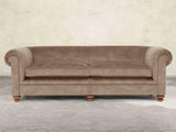 Jasper 4 Seat Chesterfield Sofa In Mocha Vintage Velvet