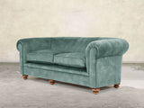 Jasper 4 Seat Chesterfield Sofa In Ocean Storm Vintage Velvet