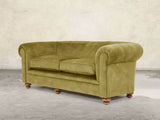 Jasper 4 Seat Chesterfield Sofa In Olive Vintage Velvet
