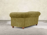 Jasper 4 Seat Chesterfield Sofa In Olive Vintage Velvet