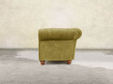 Jasper 4 Seat Chesterfield Sofa In Olive Vintage Velvet