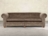 Jasper 4 Seat Chesterfield Sofa In Otter Vintage Velvet
